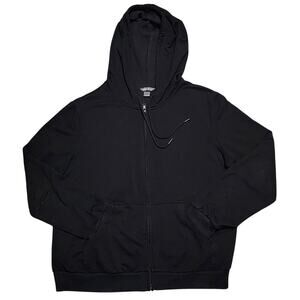Eddie Bauer Zipper Women's Hoodie Front Pockets All Black Medium